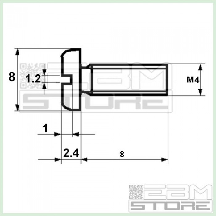 Vite M4 x 20 mm DIN84 di plastica con testa rotonda a spacco diam. M4